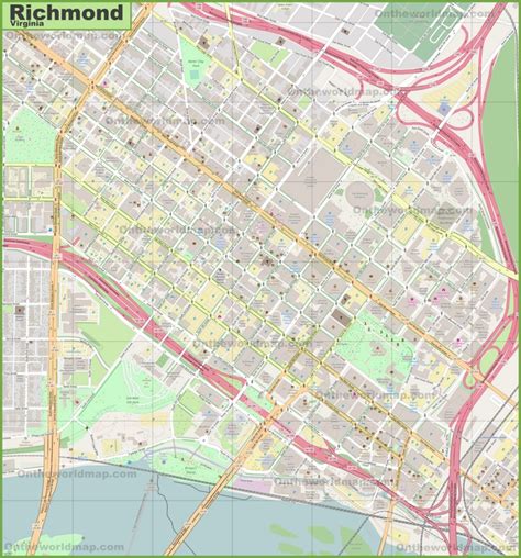 Detailed Road Map of Richmond .
